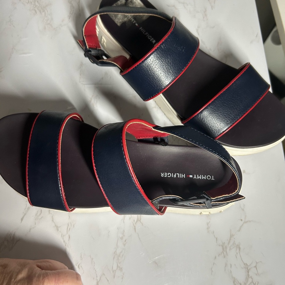 Tommy Hilfiger Navy and Red Sandals